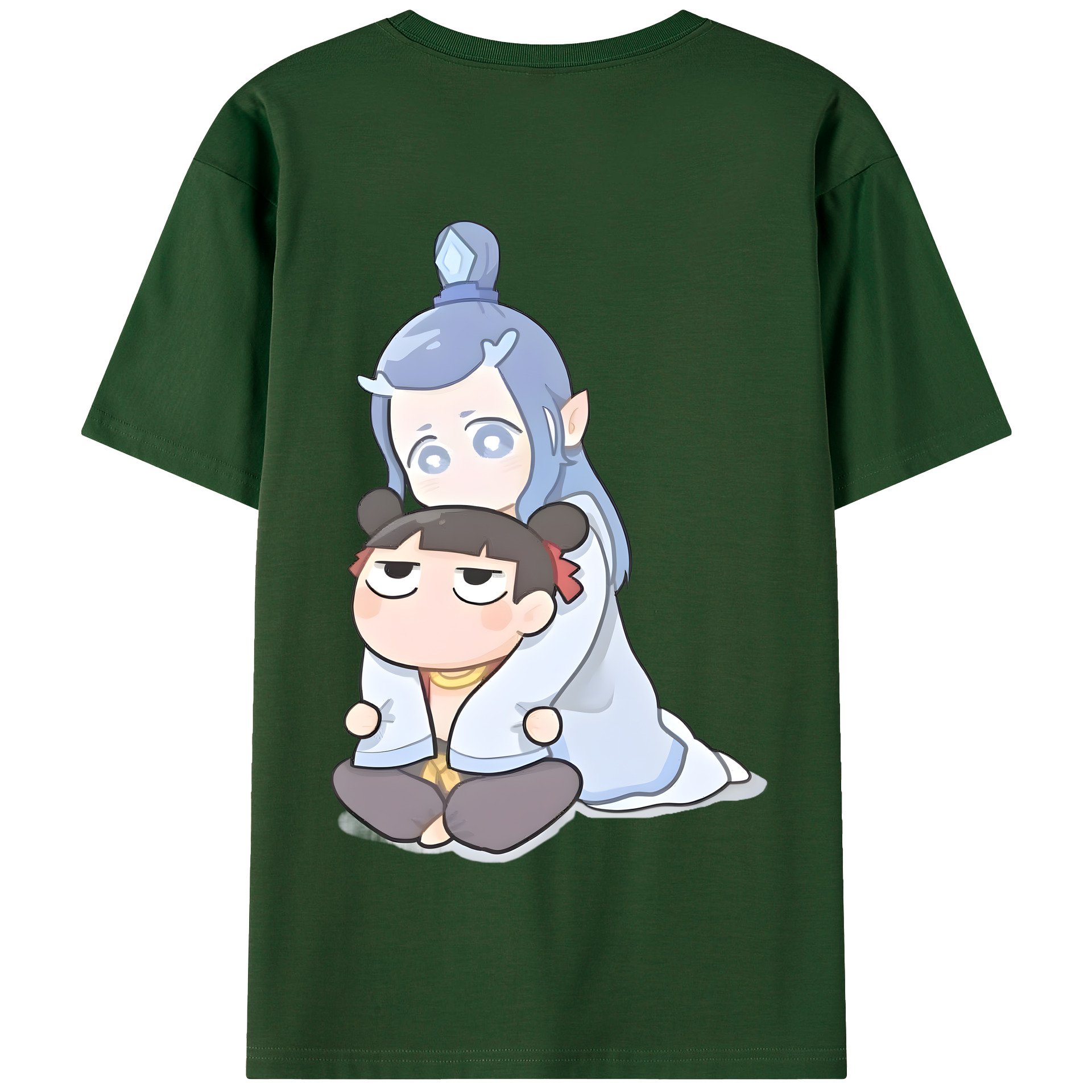 （画像用） Ne Zha 2 ナタ 魔童の大暴れ 綿100％半袖Tシャツ（背面プリント）